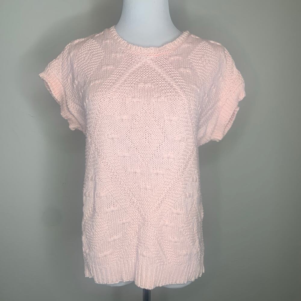 Vintage Peach Textured Knit Sweater Sz Medium